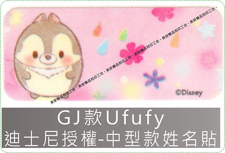 GJ款Ufufy迪士尼授權-中型款姓名貼紙